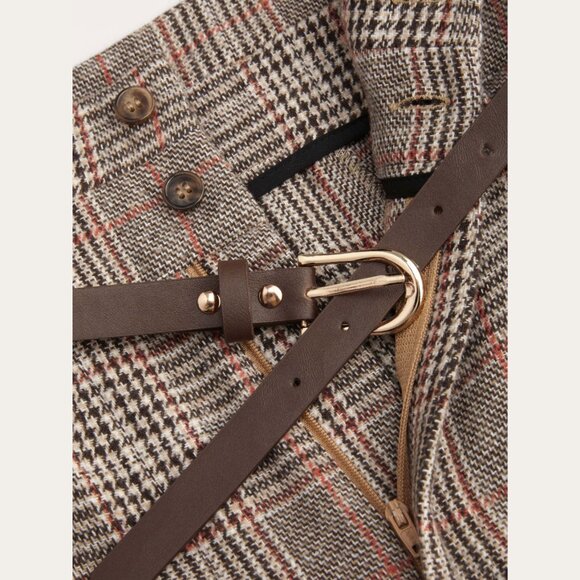 Belted High Rise Houndstooth Trouser - Picture 5 of 7